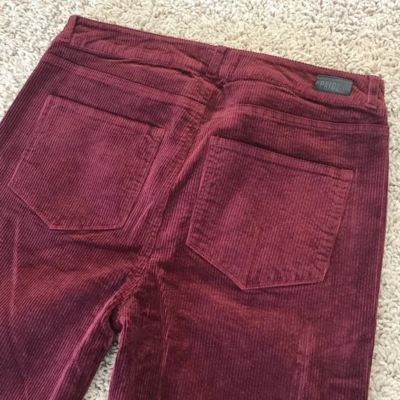 Paige Hoxton Ankle Skinny Burgundy Cords Size 30